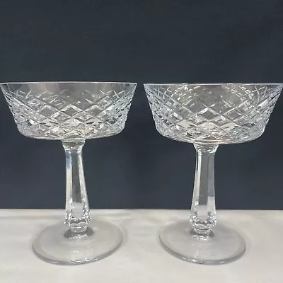 Buy Galway Irish Cut Crystal Clifden Set Of 2 Champagne Sherbet Cocktail Glasses 5  • 24£