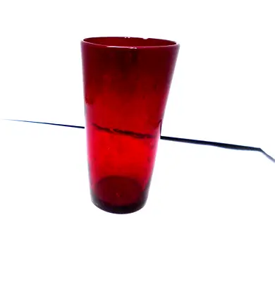 Buy Vintage Heavy Red Ruby Glass Tumblers 6  Tall Has Air Bubbles Throughout Glass • 23.44£