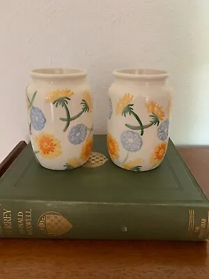Buy Pair Of Emma Bridgewater Dandelion Medium Jam Jars Vases Floral  New 1st • 29.99£