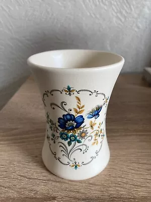 Buy Vintage Cream  Blue Floral Design Vase Made By Purbeck Ceramics Swanage England • 3£
