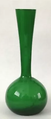 Buy Vintage Empoli Green & White Cased Glass Vase 25cm • 24.99£