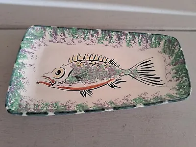Buy Vintage Honiton Pottery Fish Trinket Dish Display Plate Hand Painted Spongeware • 14.50£