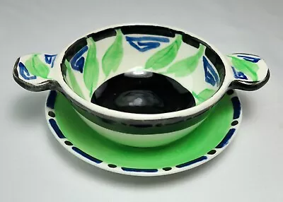 Buy Scottish Bough Pottery Quaich And Plate By Elizabeth Amour C.1920/30's Very Deco • 30£