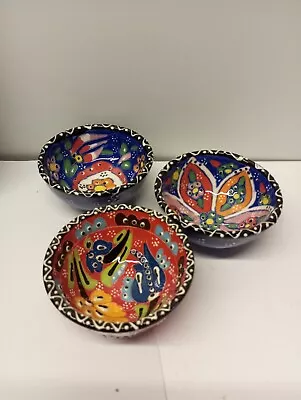 Buy Hand Painted Turkish Iznik Tulip & Floral Pattern  Ceramic Bowls - Mul • 15.50£