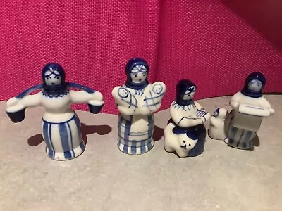 Buy Ussr Russian Porcelain Figurine - Gzhel Figures Traditional Folk Women • 9.99£