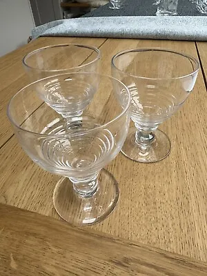 Buy 3 X 1920’s / 1930’s Early Stuart Crystal Stratford Rings Glasses Etched 681270 • 25£