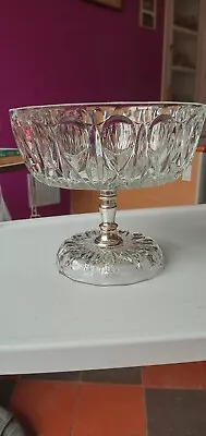 Buy Vintage Cut Glass Fruit Bowl On Stand From  70's • 5£