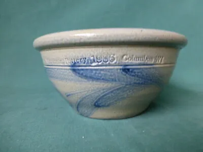 Buy Vintage Wisconsin Pottery Columbia Wi Blue Decorated Stoneware Bowl 1986 # 1 • 14.41£