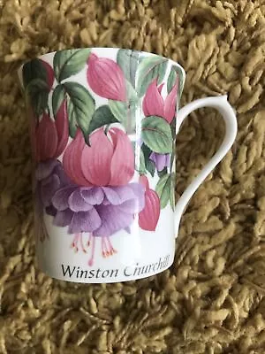 Buy Queens Fine Bone China Winston Churchill Fuchsia Flower Plant Mug • 2.99£