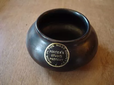 Buy Vintage Foster's Studio Pottery Tea Light Holder Black Lustre Glaze 3.5  Across • 9£