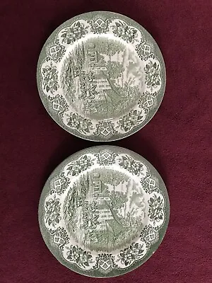 Buy Two English Ironstone Tableware Ltd Green Old Inns Series Dinner Plates • 12£