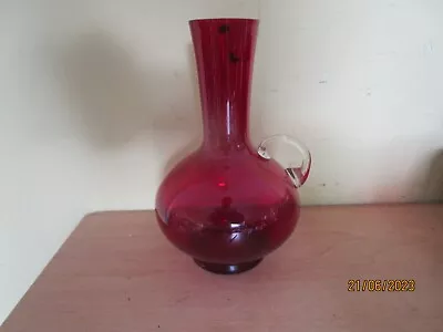 Buy Cranberry Glass Vase With A Bulbous Base  • 4£