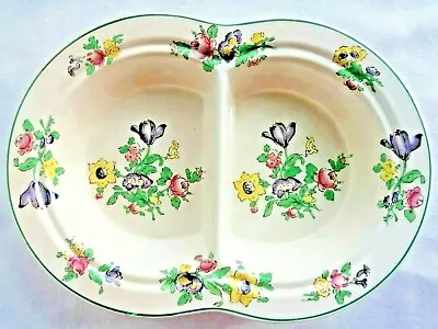 Buy Booths Silicon China 2-Secton Floral Old Staffordshire Dish Vintage • 14.98£