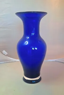 Buy Vintage Cobalt Blue Glass Vase 11 Tall • 17.26£