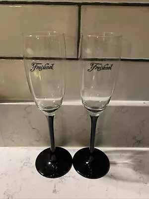 Buy Freixenet Clear Glass Black Stem X2 Champagne Flutes Sparkling Wine Prosecco • 7.50£