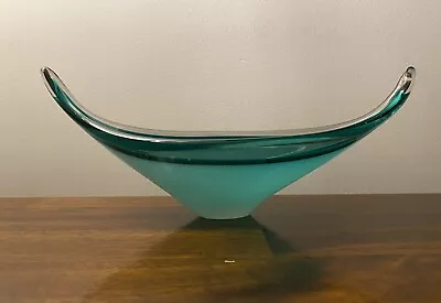 Buy VINTAGE SWEDISH STYLE FLYGSFORS COQUILLE LARGE GLASS BOWL |MCM| Beautiful Piece • 32.50£