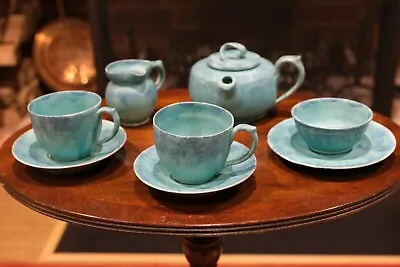 Buy Rare William Baron Of Barnstaple Art Pottery Eight Piece Tea Service • 125£