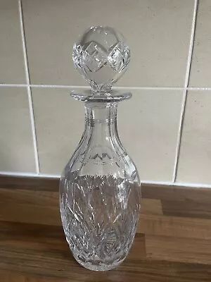 Buy Vintage Heavy Clear Glass Decanter With Stopper 11” • 15£