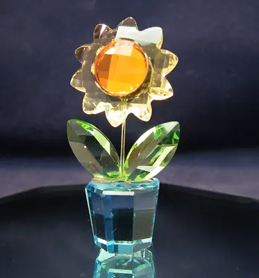 Buy Swarovski Small Yellow Sunflower Blue Vase – Happy Flowers –Item No 663148 NoBox • 44.99£