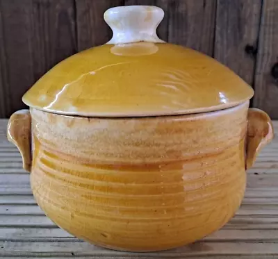 Buy Youghal Irish Studio Pottery Handmade Brown Yellow Dripware 1970 Casserole Dish • 26.99£