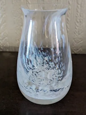 Buy White Speckled Caithness Glass Vase With Original Label • 2.95£