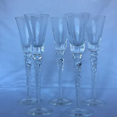 Buy 5 Crystal Wine Glasses With 4 Strand Airtwist Stem Bucket Bowl 22cm / 8.5  Webb • 45£