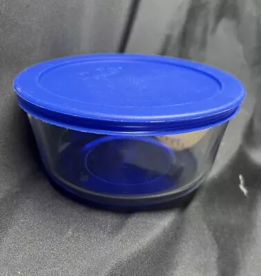 Buy Pyrex Clear Glass Storage Bowl With Blue Plastic Lid Pre Owned USA Made. • 7.12£