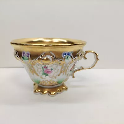 Buy Rare Antique KPM Berlin HP Gold & Floral Beautiful Tea Cup Only Circa 1847s • 188.80£