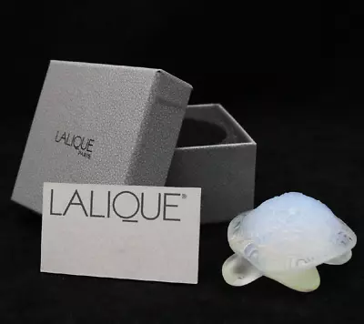 Buy LALIQUE Crystal France Opalescent TURTLE Art Glass Paperweight Sculpture In BOX • 168.13£