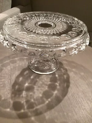 Buy Heavy Cut Glass Cake Stand With Scalloped Waterfall Top • 23.98£