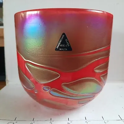 Buy Phoenician Malta Irridescent Glass Bowl 1993 • 15£
