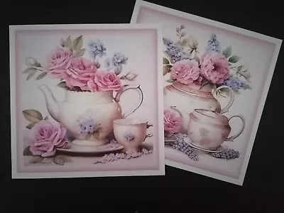 Buy Handmade Tea Set And Flower Display Birthday Topper Pretty Floral China Teapot • 1.10£