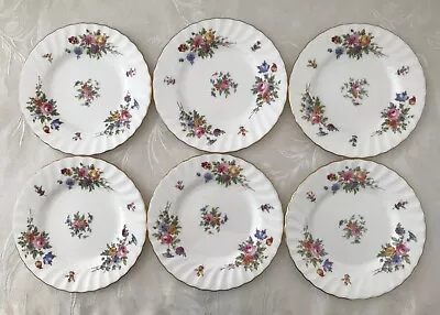 Buy Set Of Six Vintage Minton  Marlow  Bone China Fluted Gilded Floral Side Plates • 22.99£