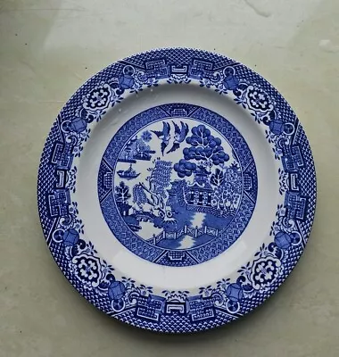 Buy Vintage Blue And White Willow Ware Woods & Sons Chinoiserie Cereal Bowl England • 10.43£