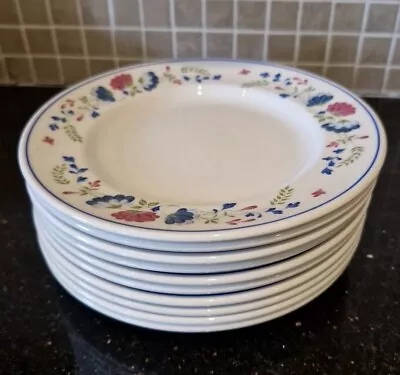 Buy BHS Priory Pattern Tea Side Plate 17.5cm White Blue Floral X 10 Mint Condition • 35£