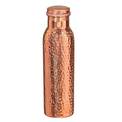 Buy Copper Hammered  Water Bottle Vessel For Drinking Home Health Benefits 1000 Ml • 14.45£