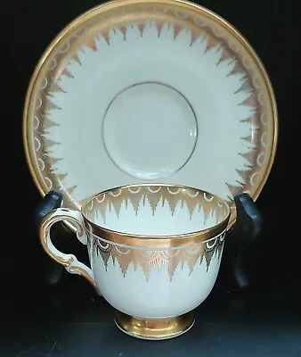 Buy Vintage Plant Tuscan Bone China Coffee Cup And Saucer. Cream & Gold 1930s 602A • 15£