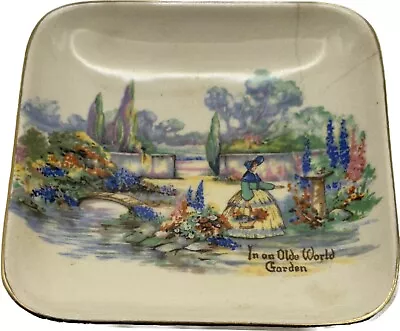 Buy Sandland Ware Butter Pat Square Dish Lancaster England In An Old World Garden • 12.29£
