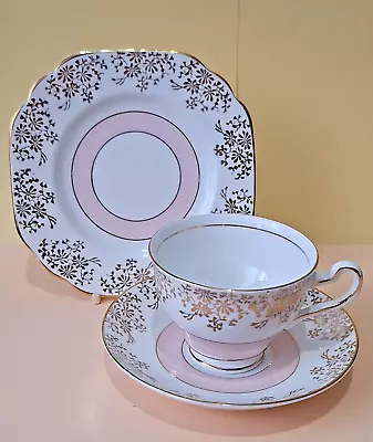Buy Vintage Crown Rosina England Fine Bone China - Tea Cup, Saucer & Plate - Trio • 9.95£