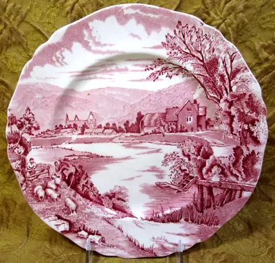 Buy 1 Antique Pink/red Alfred Meakin TINTERN England 10  Dinner Plate • 4.80£