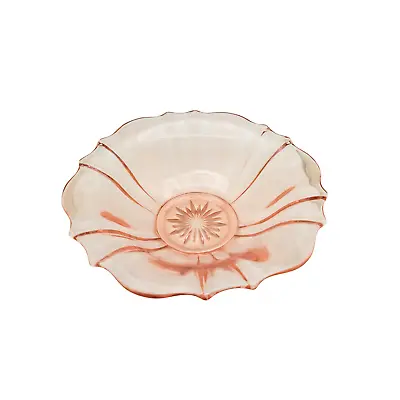 Buy Pink Glass 9.5  Serving Bowl Salad Elegant Depression Era 1930s Cottagecore VTG • 10.03£