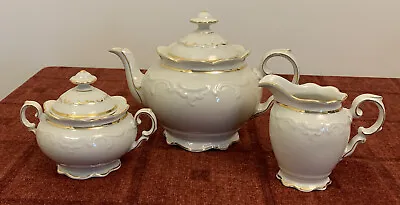 Buy Schumann Bavaria 2.5 Pint Teapot Plus Milk Jug & Sugar Bowl, Cream With Gilding • 17£