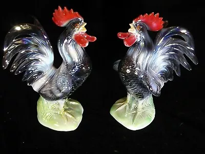 Buy A Large Pair Of Gemma Holland Pottery Cockerels Chickens • 45£