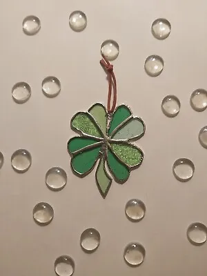 Buy Four Leaf Clover 🍀 Stained Glass Hanging Suncatcher  • 14£