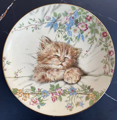 Buy Decorative Plate Cat Nap Royal Worcester 1985 Crown Ware England Kitten Classics • 12£