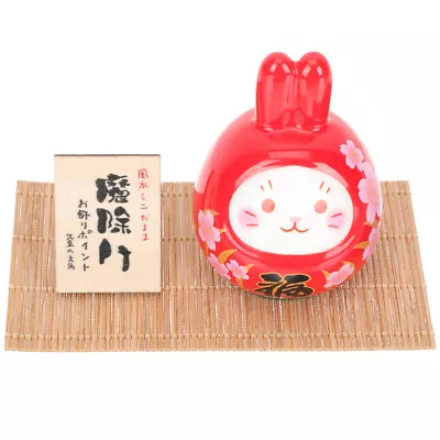 Buy  Red White Porcelain Jade Rabbit Ornament Child Zen Animal Figure • 12.99£
