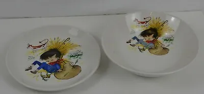 Buy BILTONS Pottery Nursery Rhymes Vintage Childrens Bowl Plate Set Little Boy Blue • 6.99£