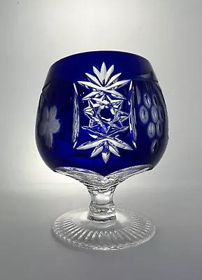 Buy Ajka Crystal Marsala Cobalt Blue Lead Crystal Brandy Cognac Glass • 40£