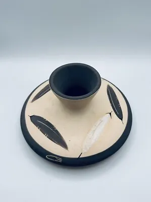 Buy Vtg Southwest Signed Grey Feather Pottery Vase/ Desert Pottery • 22.19£