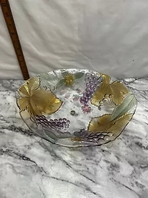 Buy Soga Japan Large Fruit Bowl Coloured Glass Bowl 15”x12”Vintage Beautiful 4” Deep • 29.99£